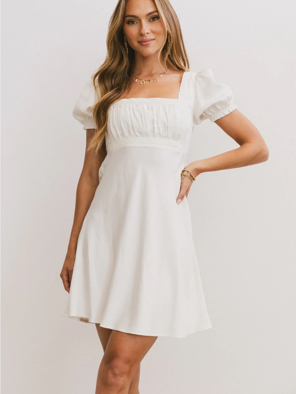 NEW Böhme Harlee Lace Trim Mini Dress NWT